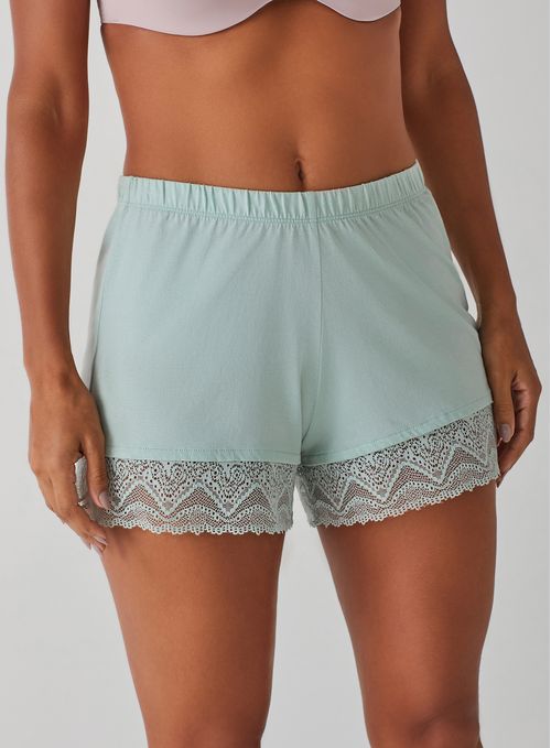 Shorts de Pijama en Algodón con Encaje 20702